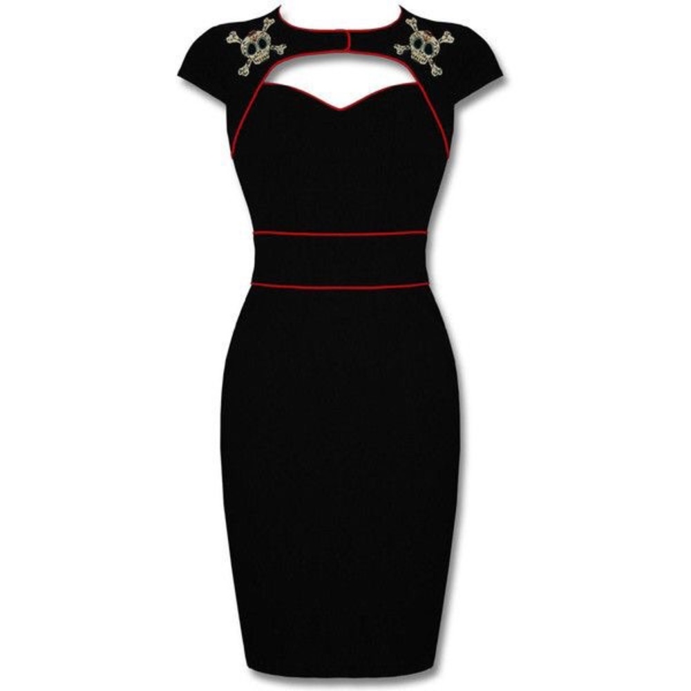 Hell Bunny Vixen Sugar Skull Pin-up Pencil Dress
